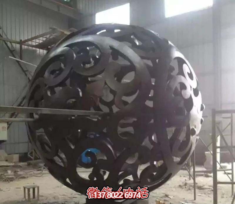 公园铸铜镂空球博鱼平台