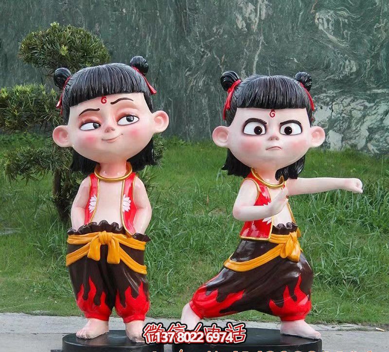 公园儿童游乐玻璃钢玻璃卡通哪吒人物博鱼平台