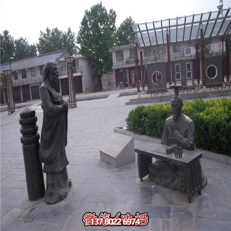 古代仿铜人物博鱼平台摆件玻璃钢博鱼平台景观装置