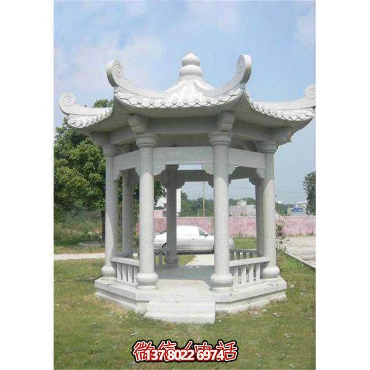 精美石雕凉亭，为公园添彩