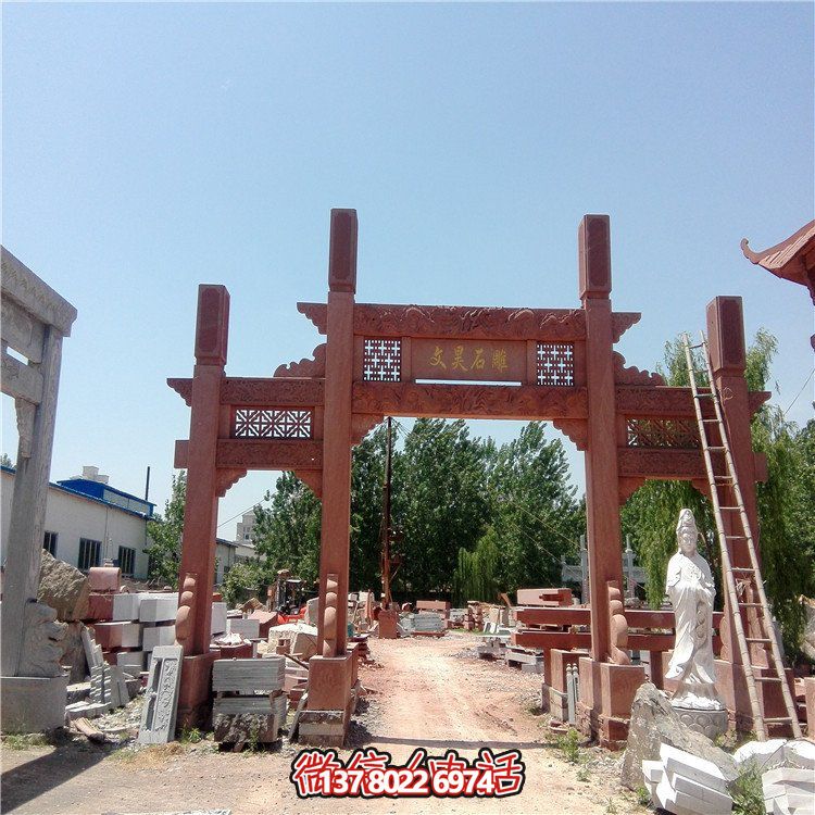 仿古博鱼平台摆件，青石大理石装饰门楼牌楼牌坊村口