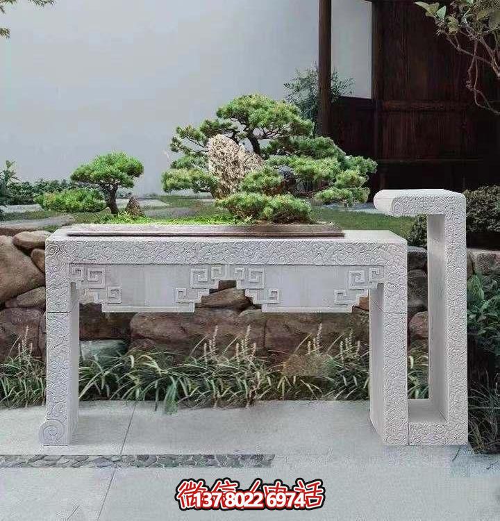 大理石浮雕博鱼平台花架景观盆景，精致的别墅室内景观装饰