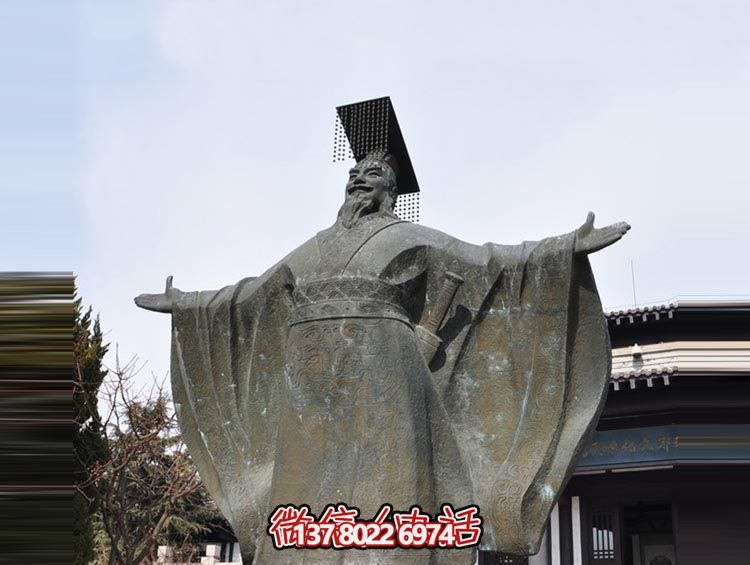 学院古代名人锻造秦始皇铜雕