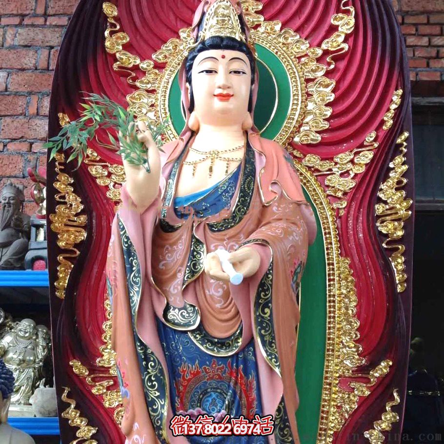 景区玻璃钢户外大型供奉神佛三圣博鱼平台