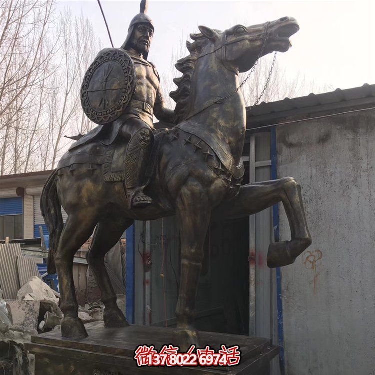玻璃钢仿铜将军骑马人物博鱼平台城市广场景观博鱼平台