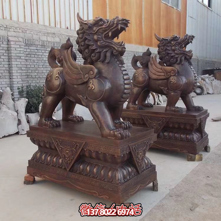 庭院不锈钢仿铜神兽貔貅博鱼平台