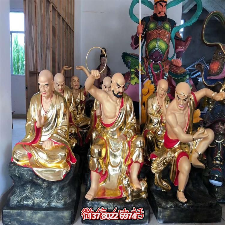 寺庙大型玻璃钢十八罗汉博鱼平台