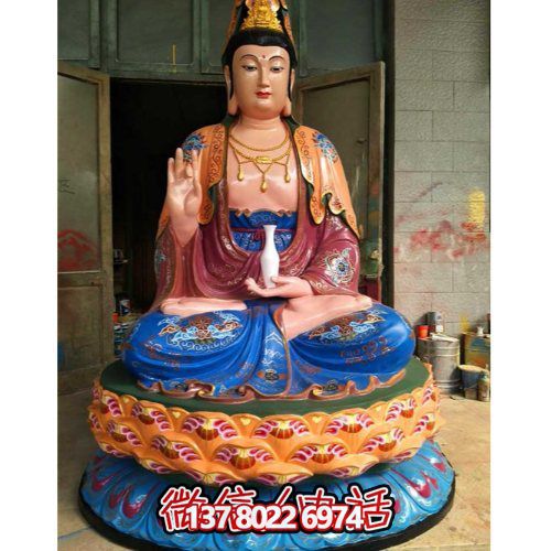 玻璃钢彩绘寺庙供奉佛像观音博鱼平台