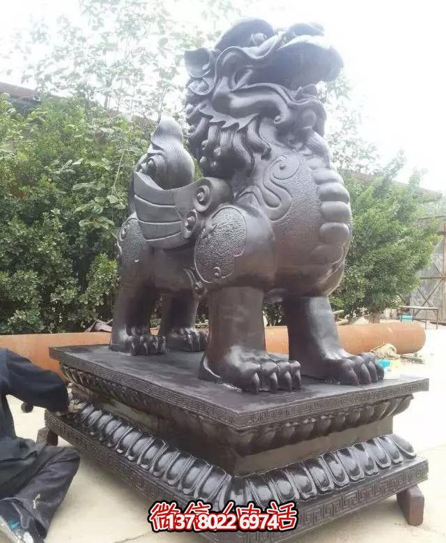 户外广场大型景观不锈钢仿铜貔貅博鱼平台
