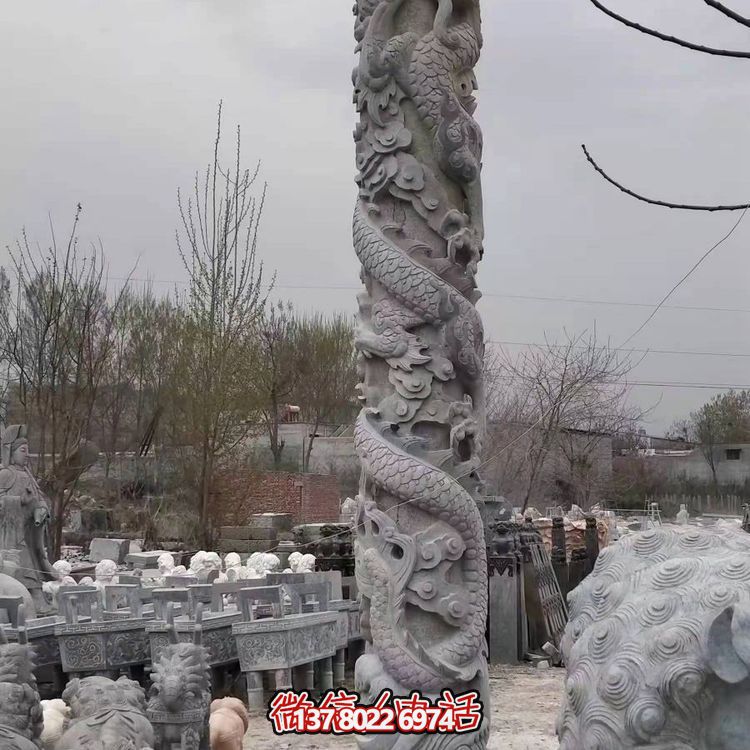 大理石石雕景观龙柱博鱼平台
