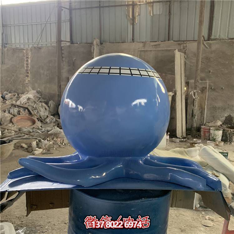 游乐园玻璃钢卡通海洋动物章鱼小品博鱼平台