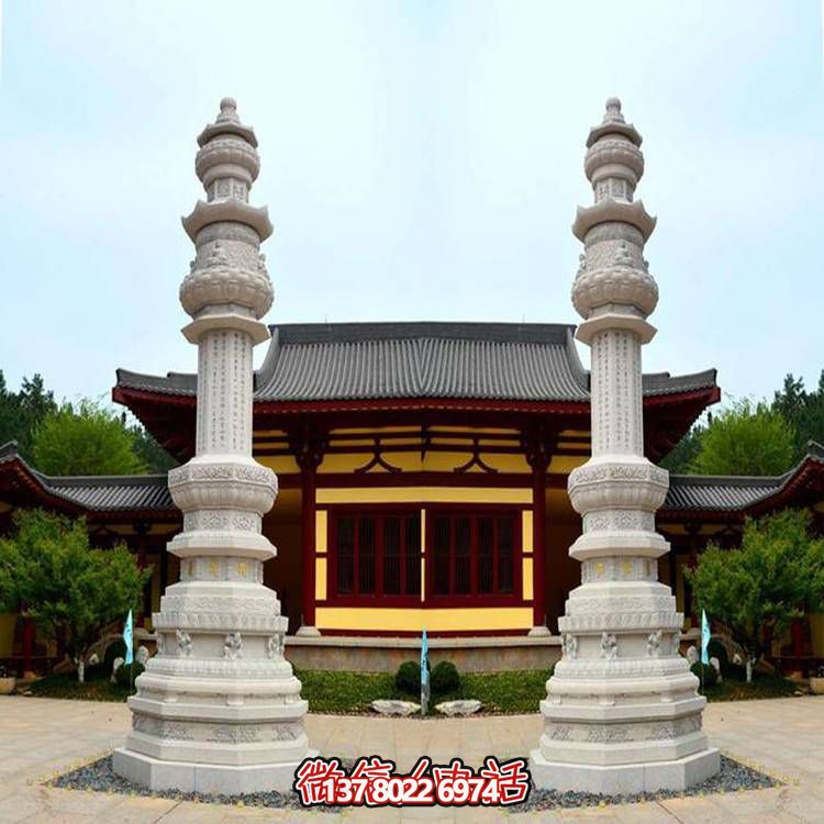 寺庙宗教门口大型大理石石雕舍利塔博鱼平台