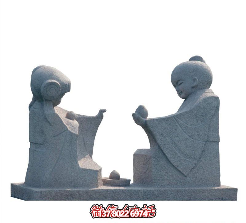 户外公园大理石石雕孔融让梨博鱼平台 户外公园大理石石雕孔融让梨博鱼平台