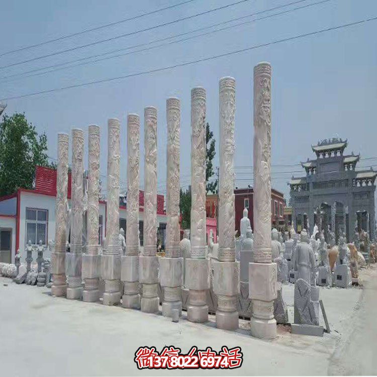 户外广场大型盘龙石材龙柱博鱼平台