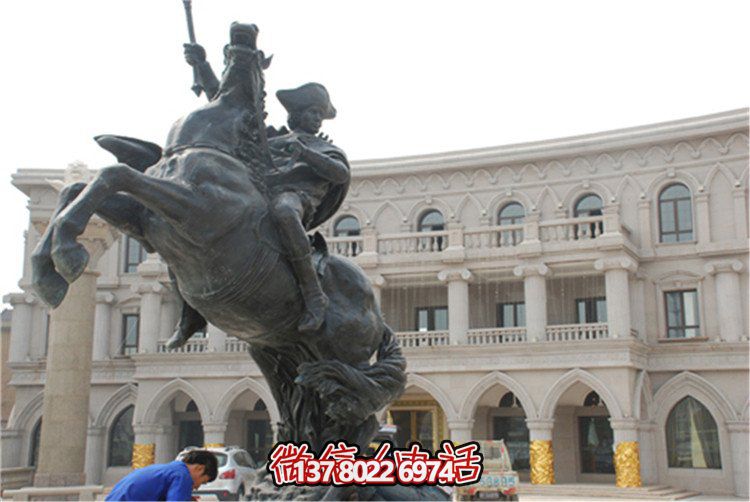 酒店广场摆放铸铜西方骑马人物博鱼平台