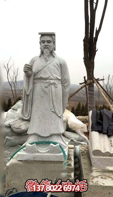 小区公园摆放唐朝著名书法家诗人柳公权大理石博鱼平台像