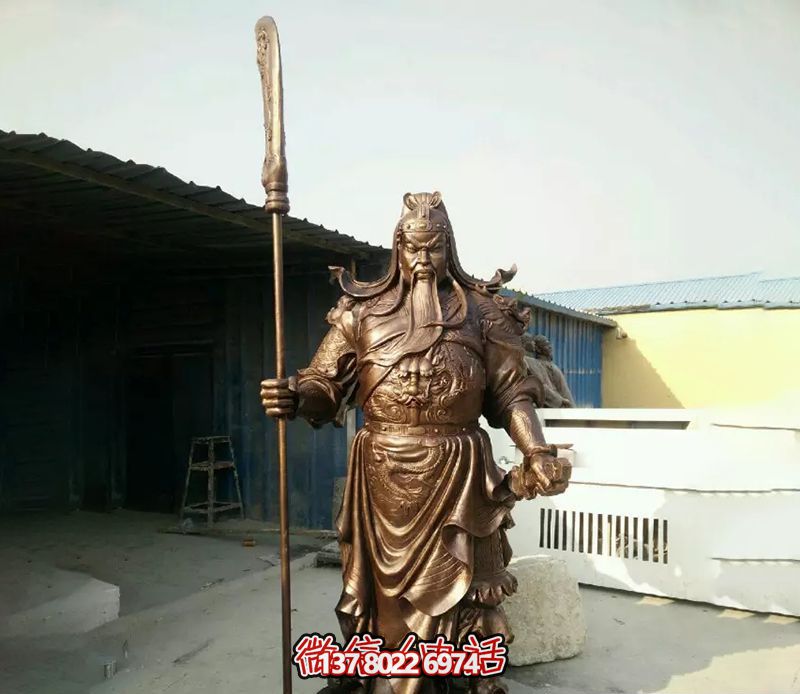 景区大型铜雕关公博鱼平台
