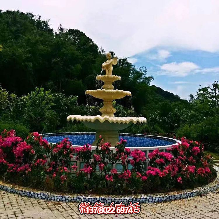 城市花园人造砂岩喷泉博鱼平台