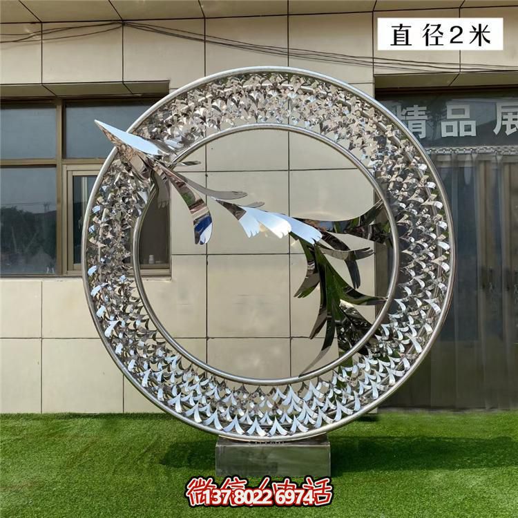 不锈钢镂空户外园林景观圆环博鱼平台