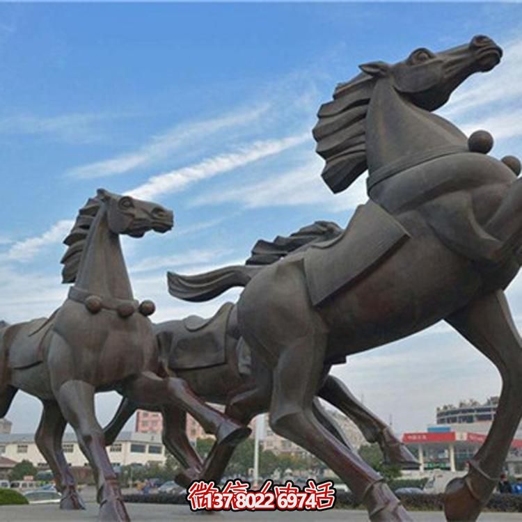 广场铸铜园林马儿博鱼平台