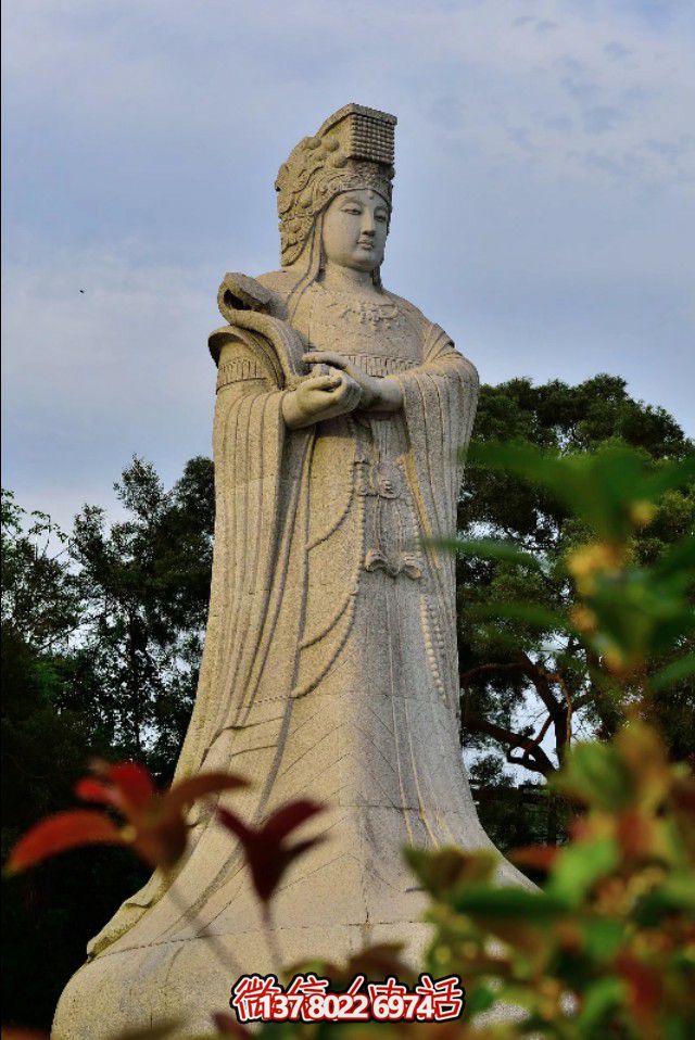 户外大型景观大理石石雕妈祖博鱼平台