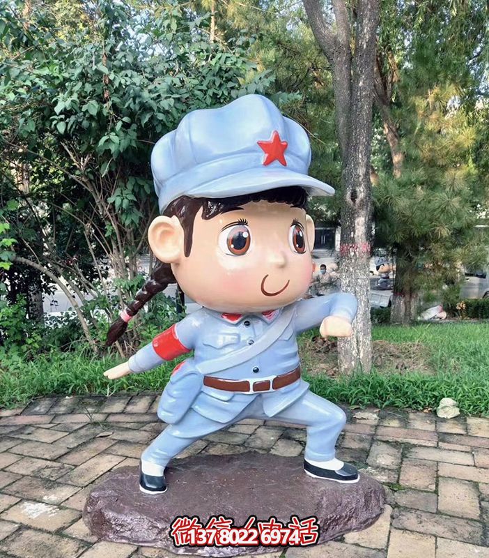 玻璃钢卡通景区创意小女孩红军博鱼平台