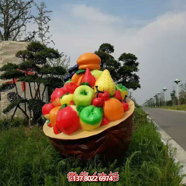户外街道玻璃钢彩绘仿真水果博鱼平台