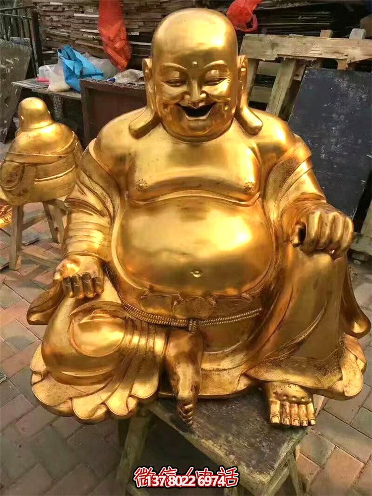 户外景区喷金烤漆弥勒佛博鱼平台