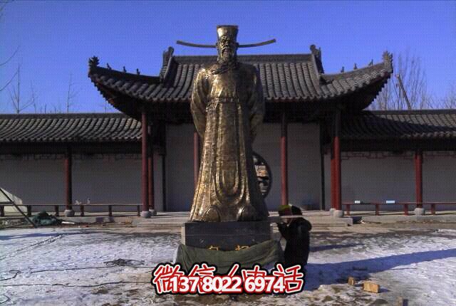 庭院古代名人铜铸包拯博鱼平台
