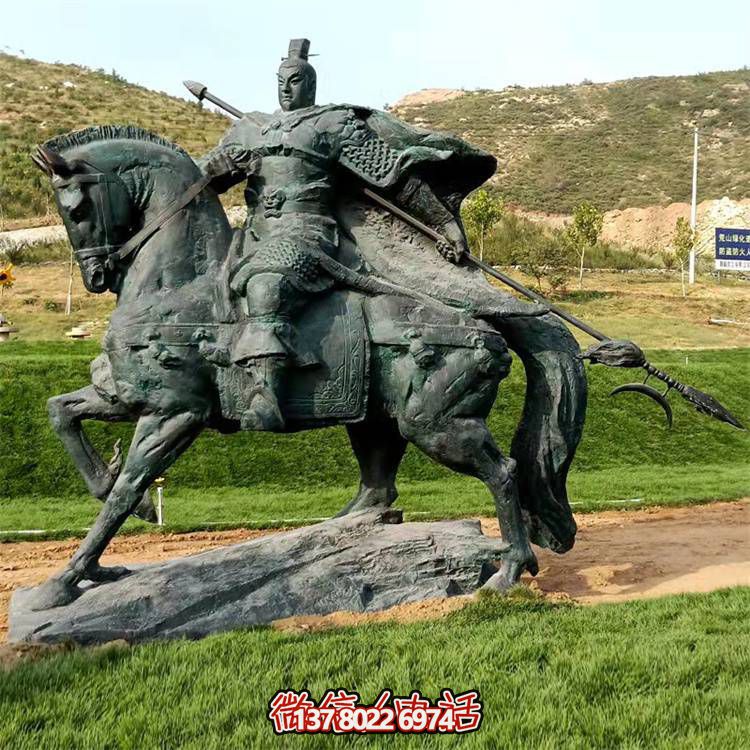 大型铸铜大将骑马博鱼平台古代历史人物纪念馆广场景区摆件