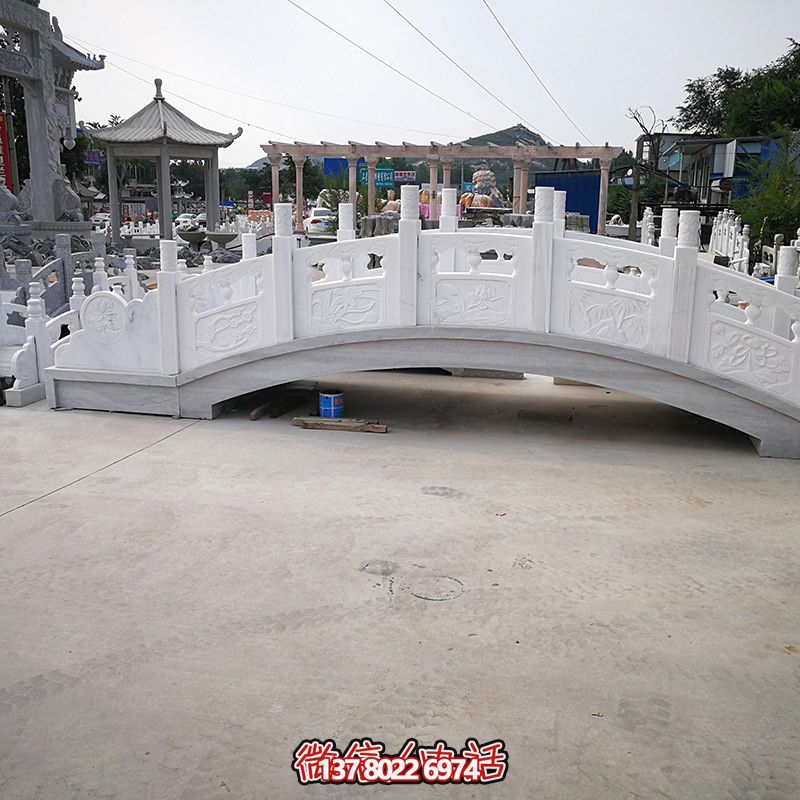 公园汉白玉石雕桥装饰景观博鱼平台