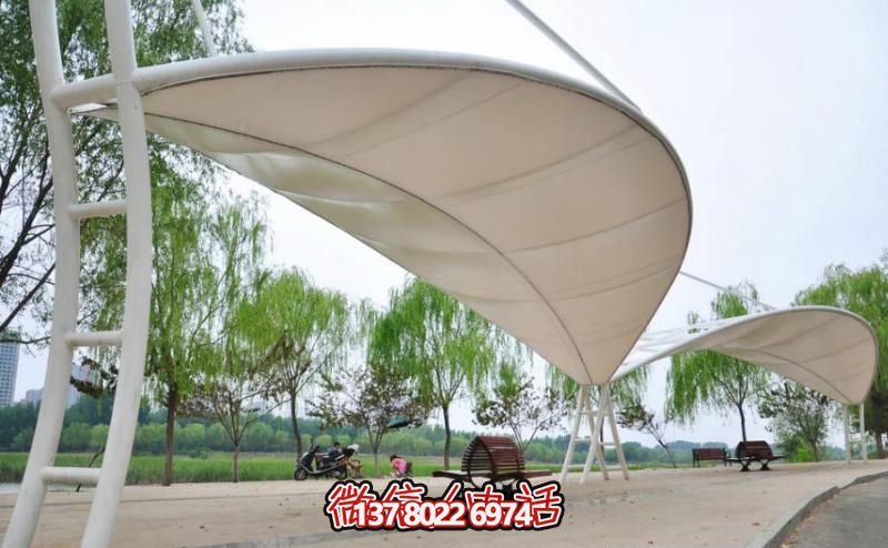 城市广场装饰不锈钢树叶形凉亭博鱼平台