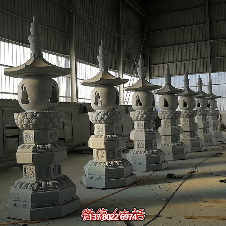 石雕石塔寺庙佛塔景区大型花岗岩多层石头宝塔博鱼平台
