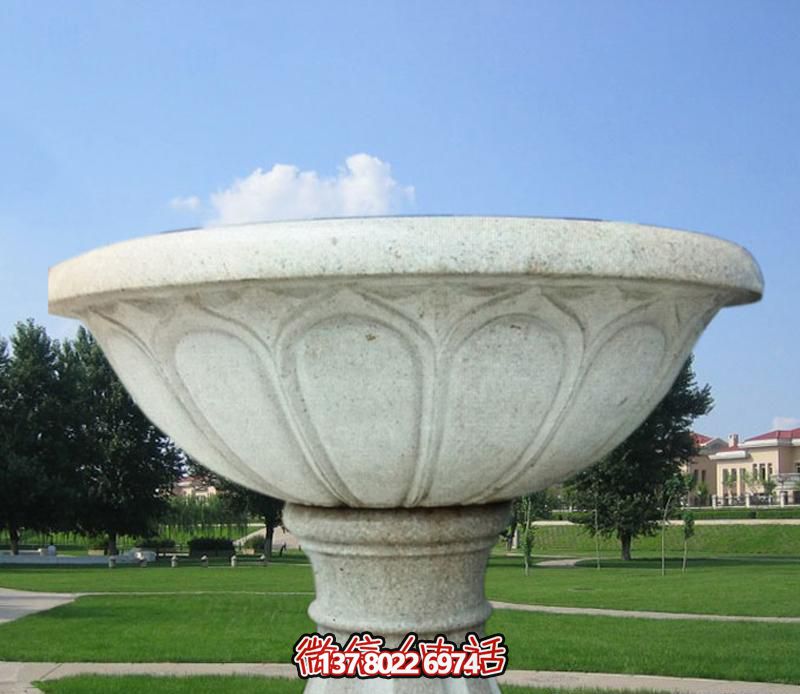大理石花钵户外景观大型摆件花盆博鱼平台
