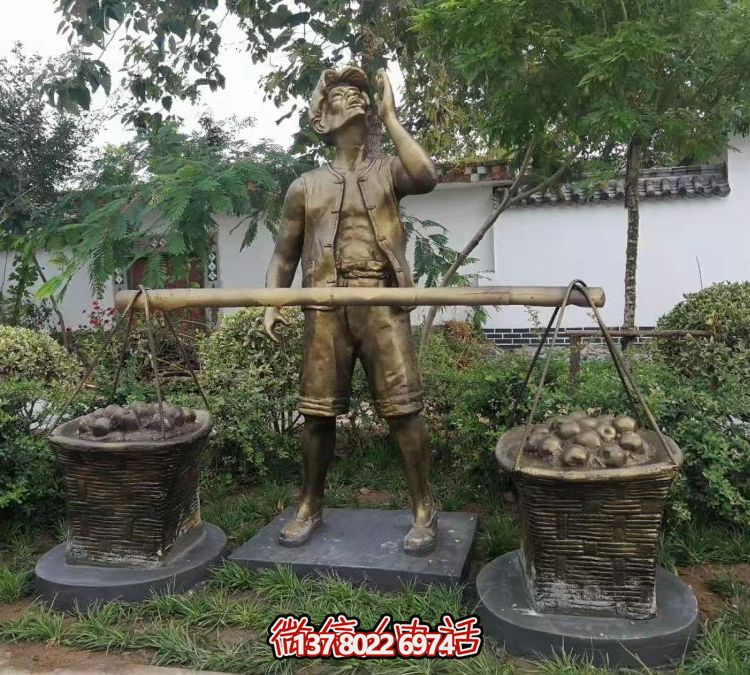 公园玻璃钢仿铜园林农耕人物博鱼平台