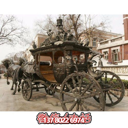 户外公园大型铜雕马车博鱼平台