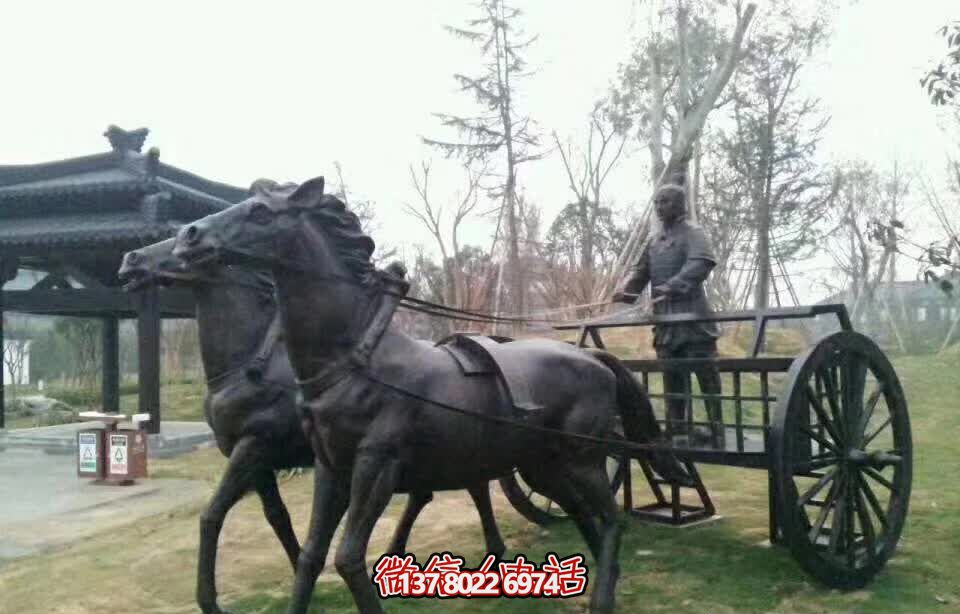 别墅学院驾车做旧仿古青铜马车博鱼平台
