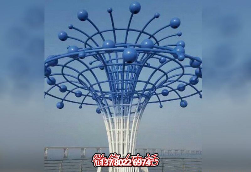 不锈钢广场抽象喷泉球博鱼平台