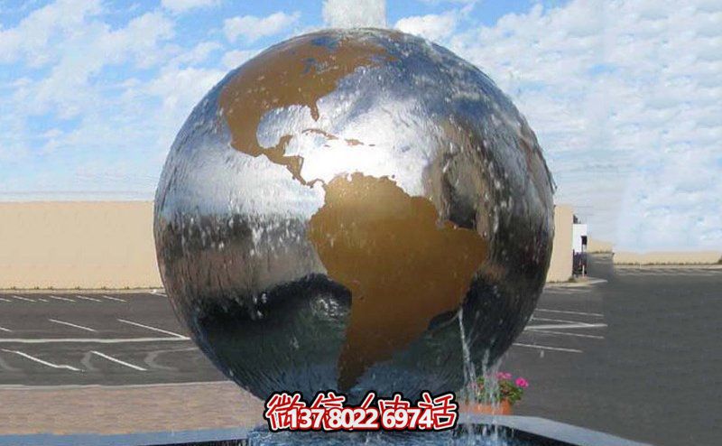 公园广场不锈钢喷水地球仪博鱼平台
