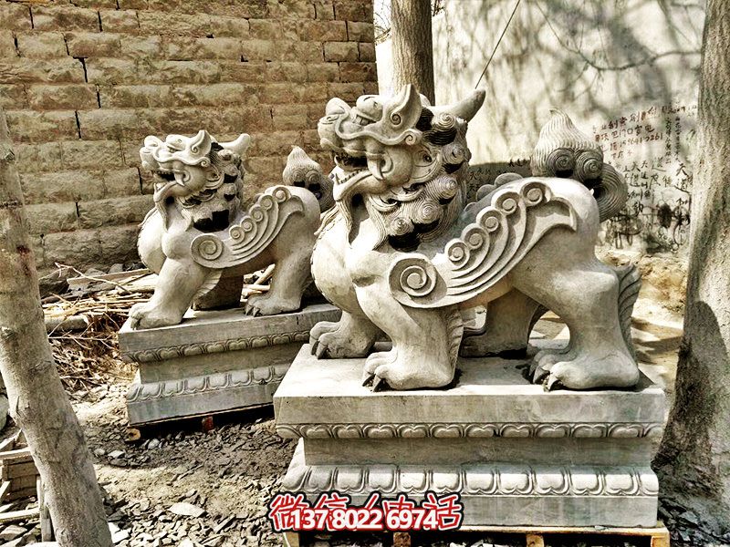 庭院寺庙石雕大理石貔貅博鱼平台