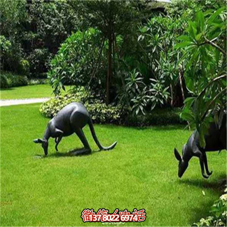 玻璃钢仿真动物景观袋鼠博鱼平台