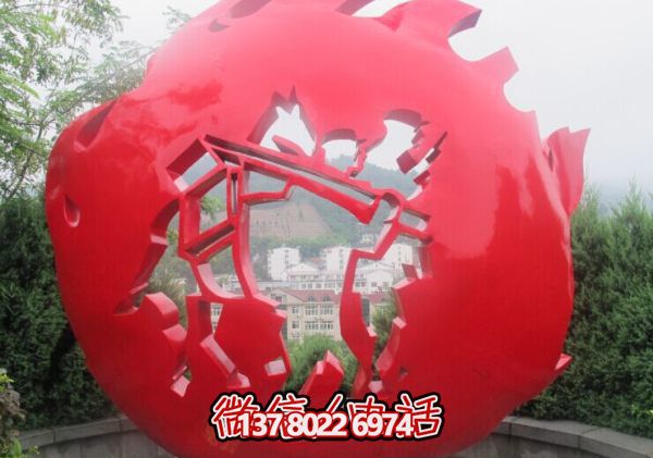 公园玻璃钢锻造镂空球博鱼平台