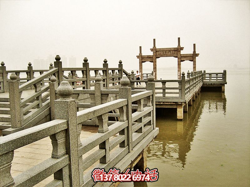 景区湖边码头简易大理石护栏杆