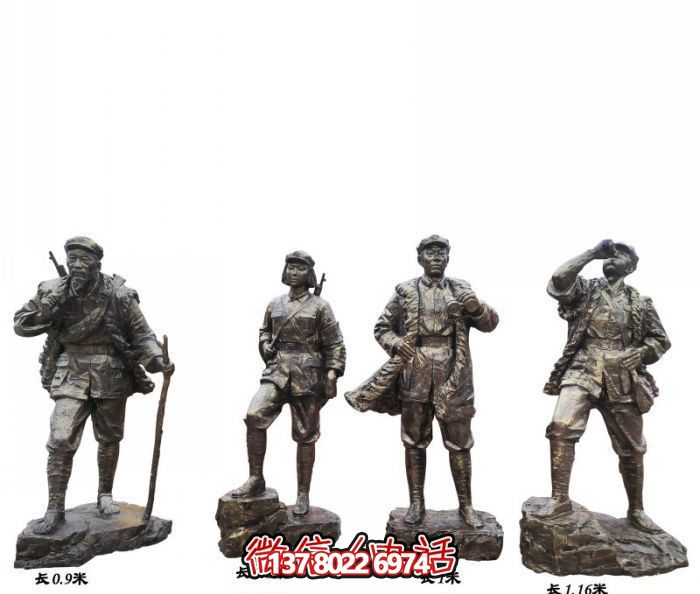 户外景区铜雕抗战红军博鱼平台
