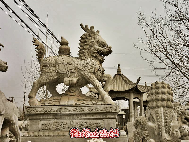 石雕庭院广场大型户外动物景观神兽貔貅博鱼平台