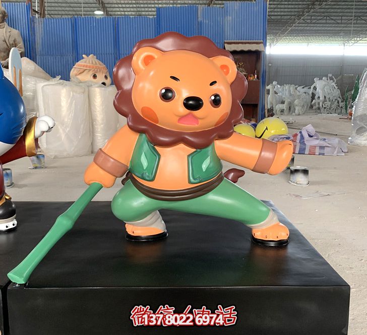 公园广场功夫玻璃钢卡通老虎人偶造型博鱼平台