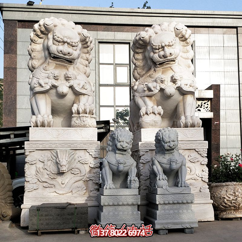砂石石雕大型仿真动物狮子博鱼平台