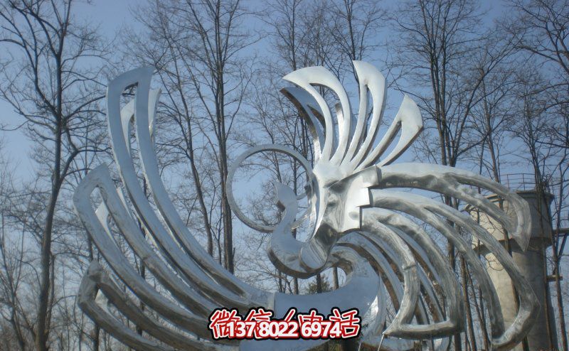 景区户外不锈钢镜面抽象凤凰博鱼平台