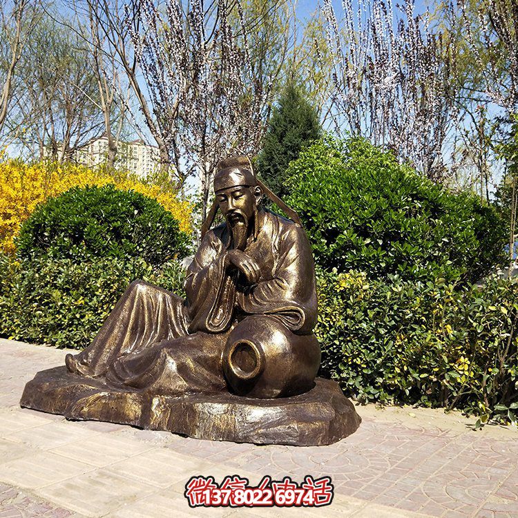 李白醉酒玻璃钢仿铜历史名人情景博鱼平台