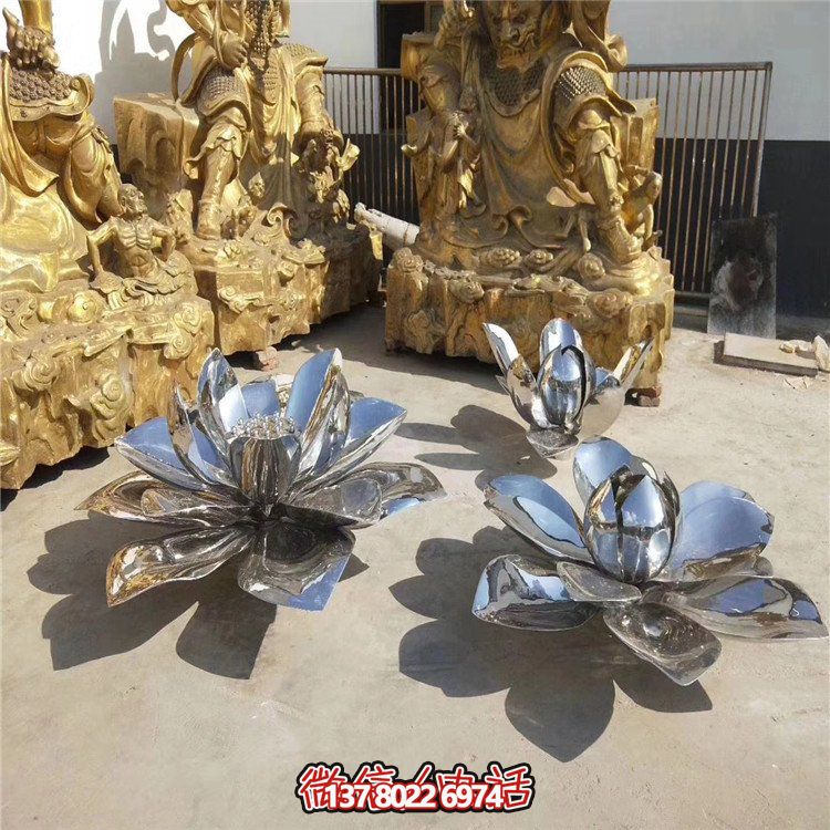广场不锈钢抛光镜面花朵喷泉水景博鱼平台
